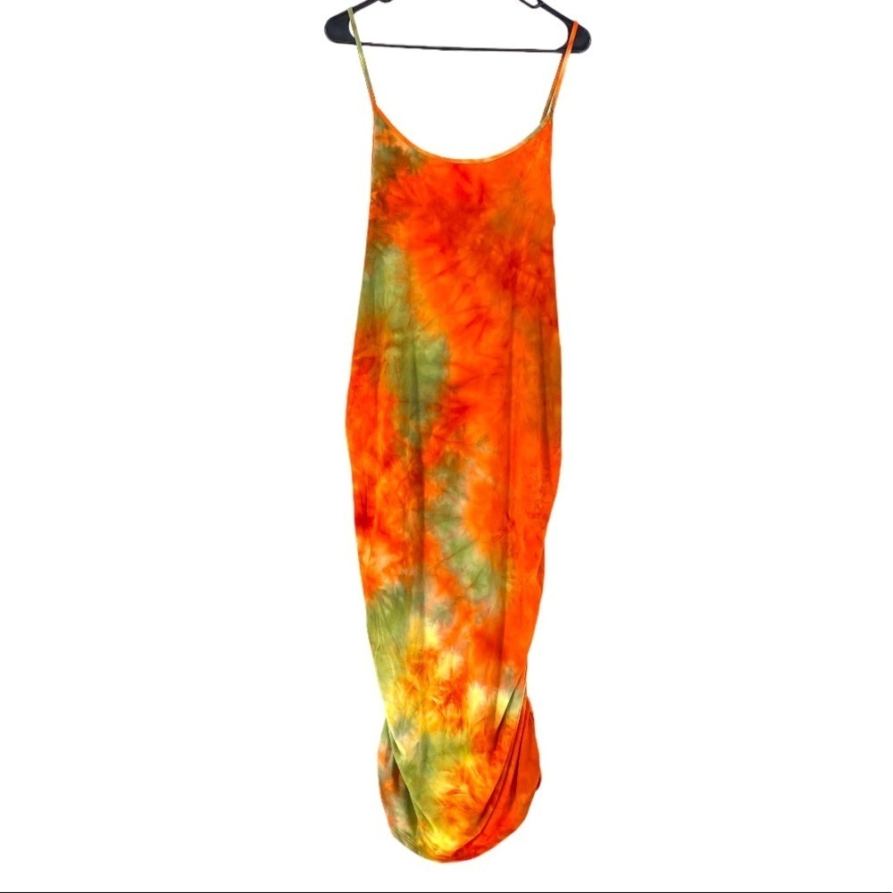 Absolutely It! Women's PlusTie Dye Ruched Dress